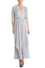 Load image into Gallery viewer, RM Richards 2PC Silver Maxi Gown, Women's Formal Event Attire