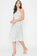 Load image into Gallery viewer, Stripe Halter Neck Midi Swing Dress LG &amp; XL Remaining USA 🇺🇸 American Made Women&#39;s Apparel
