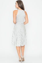 Load image into Gallery viewer, Stripe Halter Neck Midi Swing Dress LG &amp; XL Remaining USA 🇺🇸 American Made Women&#39;s Apparel
