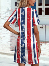 Load image into Gallery viewer, Striped Red, White, Blue, Mini Women&#39;s Day Dress, Patriotic Attire
