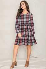 Load image into Gallery viewer, Plaid Tiered Mini Day Dress USA 🇺🇸 XL/2XL/3XL