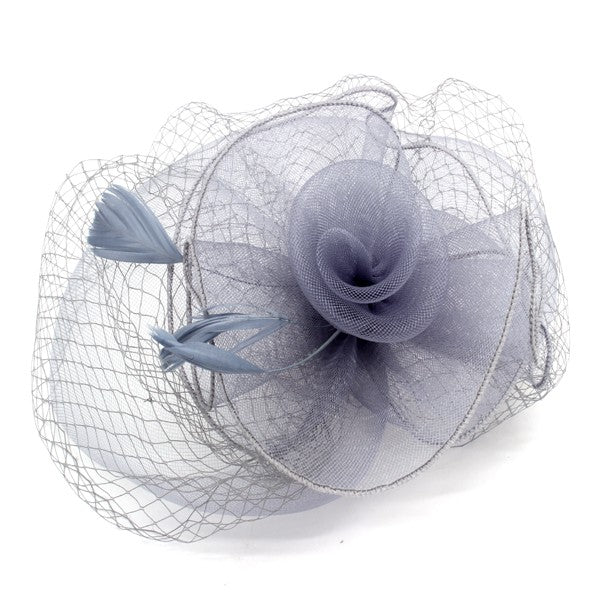 Bella Chic Wide Fascinator w/Netting, SEE Colors!