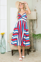 Load image into Gallery viewer, A Returning Favorite! Summer Cut Out Stripe Day Dress w/Pockets USA 🇺🇸 See Color Choices!