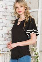 Load image into Gallery viewer, Pom Pom Flutter Sleeve Knit Top USA 🇺🇸 Women's Blouse, Apparel