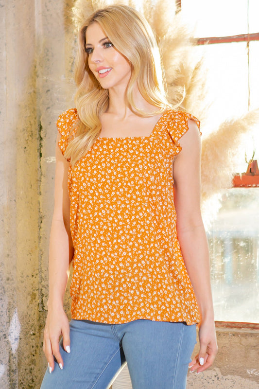 Woven Ruffle Sleeve Top USA 🇺🇸 See Both Colors