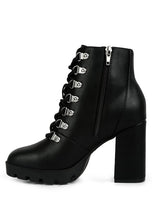 Load image into Gallery viewer, Battle-Dress Block Heel Boots Price DROP!  Shoes Fall, Winter, Beige or Black
