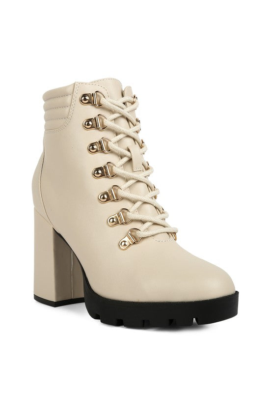 Battle-Dress Block Heel Boots Price DROP!  Shoes Fall, Winter, Beige or Black