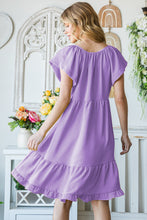 Load image into Gallery viewer, Reborn J Texture Ruffle Hem Short Sleeve Dress   USA 🇺🇸
