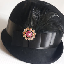 Load image into Gallery viewer, Sur La Tete Cloche Red/Black, & x2 Brooch Option