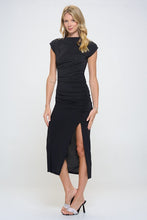 Load image into Gallery viewer, Renee C. Sleeveless Ruched Dress with Slit USA 🇺🇸 SM/MED/LG