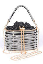 Load image into Gallery viewer, Weaved Rhinestone Basket Box Clutch, Women's Handbags and Purses
