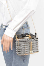 Load image into Gallery viewer, Weaved Rhinestone Basket Box Clutch, Women's Handbags and Purses
