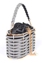 Load image into Gallery viewer, Weaved Rhinestone Basket Box Clutch, Women's Handbags and Purses