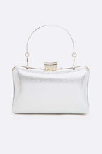Load image into Gallery viewer, Crystal Party Box Clutch, Silver or Gold Women's Cocktail Purse, Gatsby Accessories