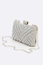 Load image into Gallery viewer, Crystal Party Box Clutch, Silver or Gold Women's Cocktail Purse, Gatsby Accessories
