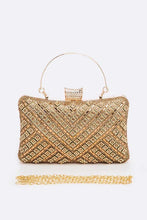 Load image into Gallery viewer, Crystal Party Box Clutch, Silver or Gold Women's Cocktail Purse, Gatsby Accessories