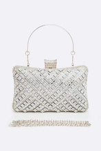 Load image into Gallery viewer, Crystal Party Box Clutch, Silver or Gold Women's Cocktail Purse, Gatsby Accessories