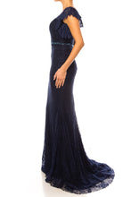 Load image into Gallery viewer, Aspeed Apparel's Belted Long Mermaid Navy Gown XS & SM REMAIN!