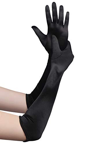 classic long opera satin gloves choose color -black