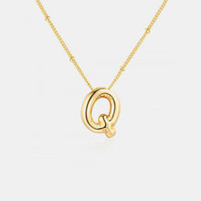 Load image into Gallery viewer, Q Double-Sided, Gold-Plated Letter Pendant Necklace