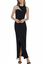 Load image into Gallery viewer, Donna Morgan Black Illusion Cut-Out Maxi Evening Dress SM/MED/LG