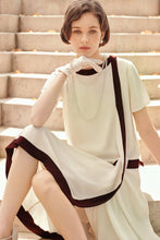 Load image into Gallery viewer, LAST ONES! Downton Abbey Replica! Cascading Ruffle, Premium Gatsby ColorBlock Day Dress Women's Classic Attire SMALLS & MEDIUMS AVAILABLE