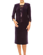Load image into Gallery viewer, Maya Brooke 2PC Embroidered & Sequin Dress & Jacket Office or Cocktail Women's Attire MED/LG/XLG Available!
