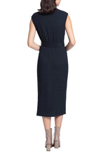 Load image into Gallery viewer, Maggy London Navy Cap Sleeve Midi, w/Buttoned Side Slit