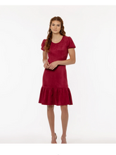 Load image into Gallery viewer, Butter Soft, Suede "Berry" Red, LAST ONE! Great Price! Maggy Day Dress SMALL (4/6) REMAINING!  Women's Apparel Office, Casual