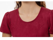 Load image into Gallery viewer, Butter Soft, Suede "Berry" Red, LAST ONE! Great Price! Maggy Day Dress SMALL (4/6) REMAINING!  Women's Apparel Office, Casual