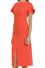 Load image into Gallery viewer, Donna Morgan Flutter Sleeve Sheath Midi Day Dress, Women's Office, Lunch, Shopping, Modest Apparel