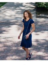 Load image into Gallery viewer, A Returning Favorite, Jackie&#39;s Navy Day Dress, Office, Party, Cocktail, Casual
