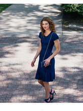 Load image into Gallery viewer, LAST ONES!  A Returning Favorite, Jackie's Navy Day Dress, Office, Party, Cocktail, Casual SM & MED Remaining
