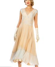 Load image into Gallery viewer, LAST ONES! SM(4) & XLG(14) ONLY - Nataya Nude/Mint, Multi-Use Silk Stitched, "Ayla" Day Dress Party, Cocktail Women's Apparel