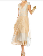 Load image into Gallery viewer, LAST ONES! SM(4) & XLG(14) ONLY - Nataya Nude/Mint, Multi-Use Silk Stitched, "Ayla" Day Dress Party, Cocktail Women's Apparel