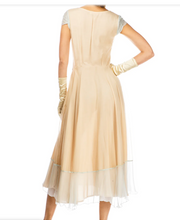 Load image into Gallery viewer, LAST ONES! SM(4) & XLG(14) ONLY - Nataya Nude/Mint, Multi-Use Silk Stitched, "Ayla" Day Dress Party, Cocktail Women's Apparel