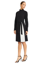 Load image into Gallery viewer, Maggy London, Black Colorblock Knee-Length Day Dress