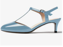Load image into Gallery viewer, Black -or- Baby Blue Patent Leather 2" Kitten Heels