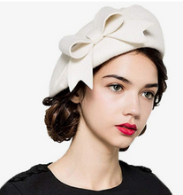 Load image into Gallery viewer, French Beret, 100% Wool Women&#39;s Hats Off-White
