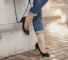 Load image into Gallery viewer, Comfort Classic BLack 2" Kitten Heel Pumps Women's Office, Dress Shoes