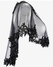 Load image into Gallery viewer, Black Embroidered Tulle Bolero -or- White w/Silver Sequin & Beads Bolero Women's Party Attire