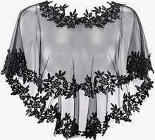 Load image into Gallery viewer, Black Embroidered Tulle Bolero -or- White w/Silver Sequin & Beads Bolero Women's Party Attire