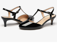 Load image into Gallery viewer, Black -or- Baby Blue Patent Leather 2" Kitten Heels