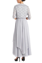 Load image into Gallery viewer, RM Richards 2PC Silver Maxi Gown, Women's Formal Event Attire