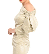 Load image into Gallery viewer, Metallic Jacquard Cocktail Dress By Cenia