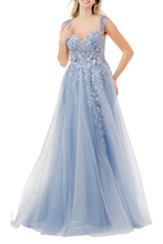 Load image into Gallery viewer, Coya Collection, LG/XL/XXL Dusty Blue Sweetheart Formal, Women's Gowns Party Attire, Event Apparel