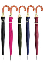 Load image into Gallery viewer, Extra Wide, 16 Panel Wooden Handle Umbrella Black, Navy, Burgundy, Dark Green