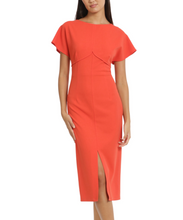 Load image into Gallery viewer, Donna Morgan Flutter Sleeve Sheath Midi Day Dress, Women's Office, Lunch, Shopping, Modest Apparel