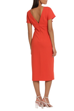 Load image into Gallery viewer, Donna Morgan Flutter Sleeve Sheath Midi Day Dress, Women's Office, Lunch, Shopping, Modest Apparel