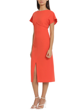Load image into Gallery viewer, Donna Morgan Flutter Sleeve Sheath Midi Day Dress, Women's Office, Lunch, Shopping, Modest Apparel